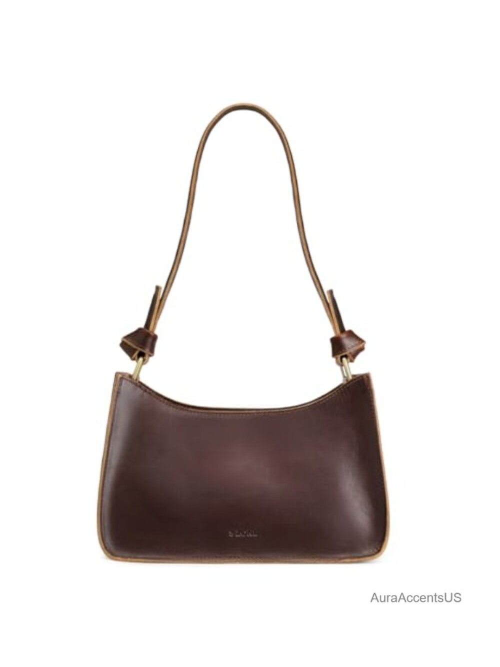 Full Grain Cattle Leather Hobo Shoulder Bag Small Purse Handbag